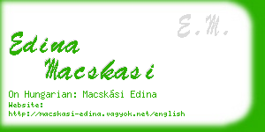 edina macskasi business card